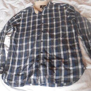 Timberland Earthkeepers Blue Plaid Size Large long Sleeve Button Front Shirt Pre